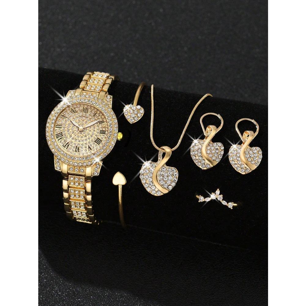 Cornucopia Diamond Women's Watch Set Premium Roman Quartz Watch Just Strap Watch
