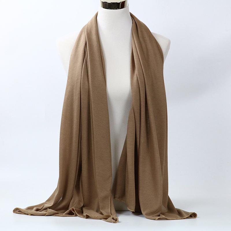 Monochrome Mercerized Cotton Jersey Scarf  Cotton Convenient Long Scarf  Turban