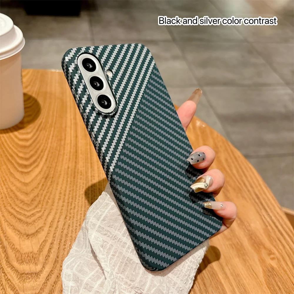 Carbon Fiber Kevlar Texture Magsafe Phone Case for Samsung Galaxy S25 S24 Plus S23 S22 S26 Ultra A56 A16 A55 A57 A17 Cover