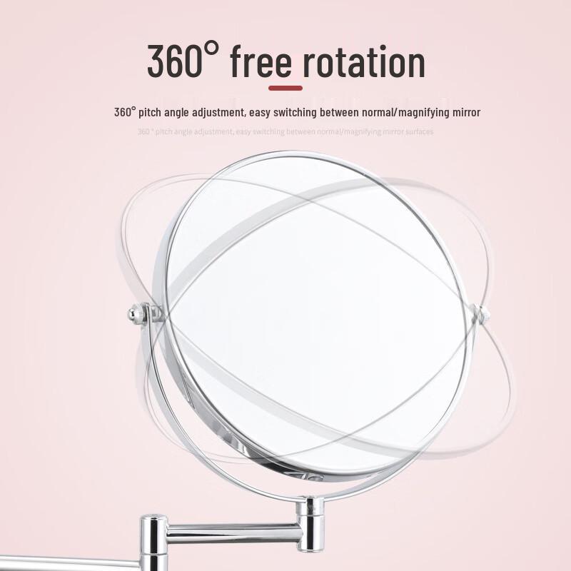 Wall-Mounted Folding LED Makeup Mirror
