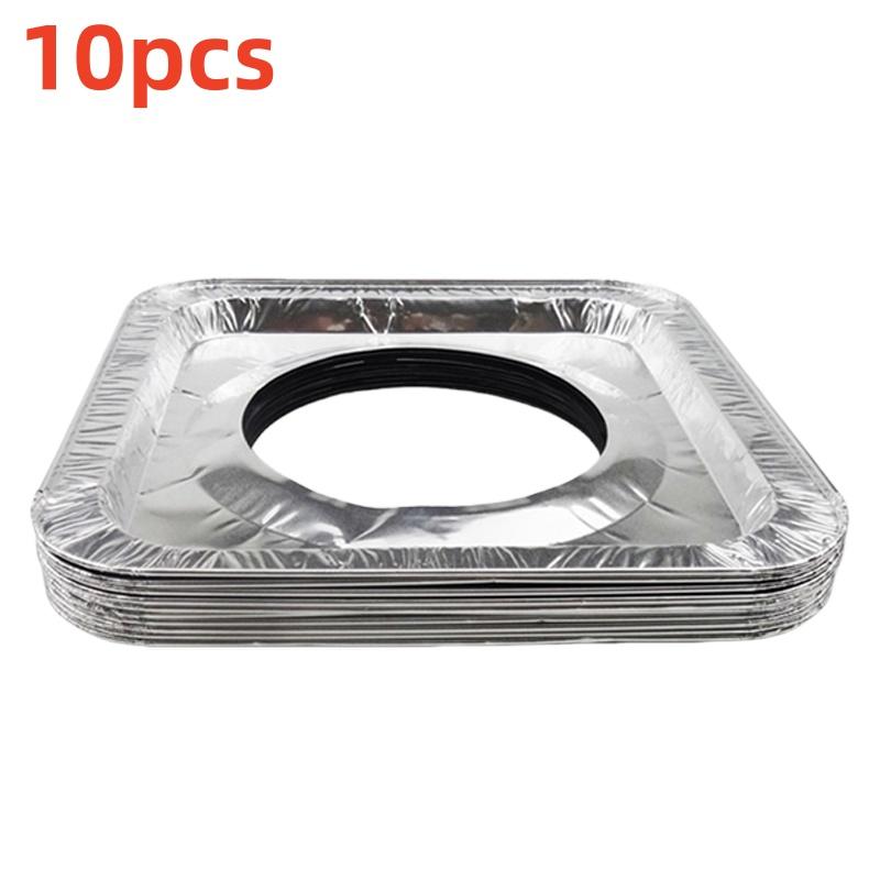 10/20 ks Hliníková fólie Kryty hořáků Jednorázové vložky sporáku pro plynové varné desky Ochranné pomůcky proti oleji pro vaření (Snadné čištění)
