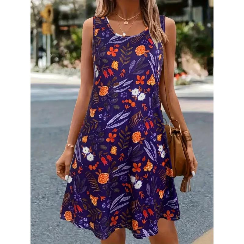 Women's fashionable round neck sleeveless tank top is suitable for daily casual wear in spring, summer and autumn
