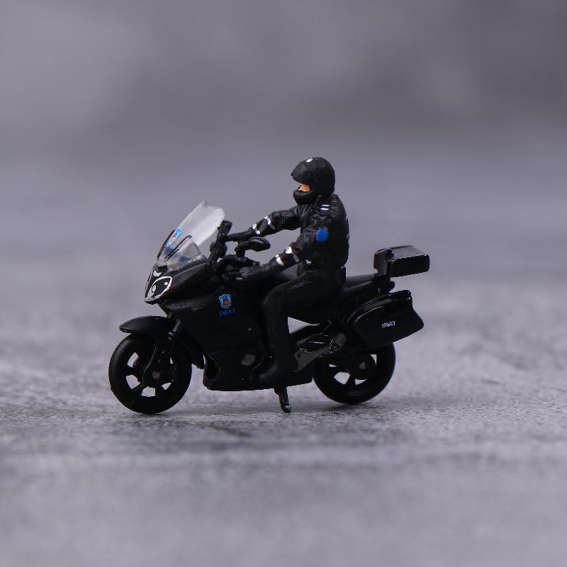1/64 Miniaturlegierungs-Motorradmodell Öffentliche Sicherheit Spezialpolizei Möbel zur Ausstellung Kinder Geburtstagsgeschenk
