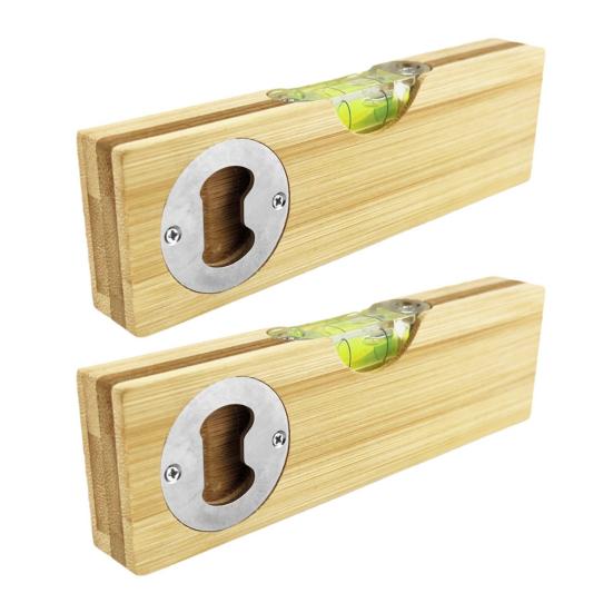 Engraved Wooden Spirit Level Bottle Opener Decorative Bar Beer Opener Bamboo Bottle Opener Elegant Bar Accessory