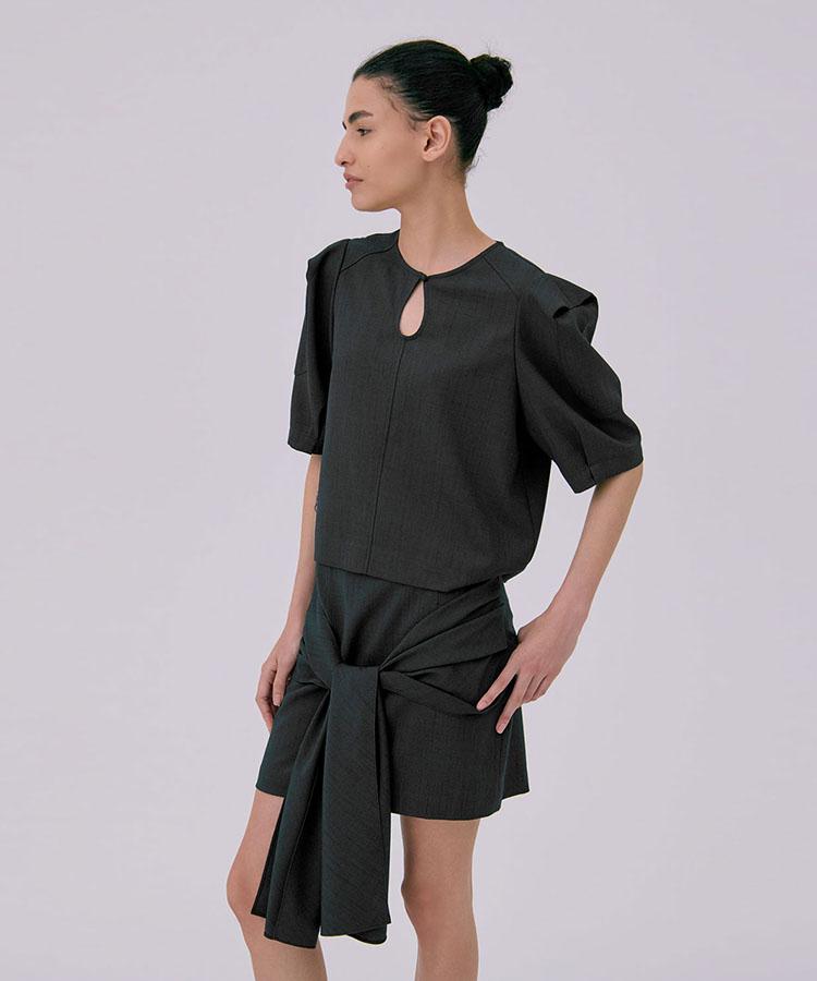 Bundercammer Tied Mini Skirt_Navy