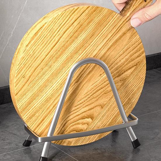 Cutting Board Holder Triangle Stainless Steel Chopping Board Organizer Anti-Slip Pan Rack Cutting Board Storage Stand for Kitchen Countertop