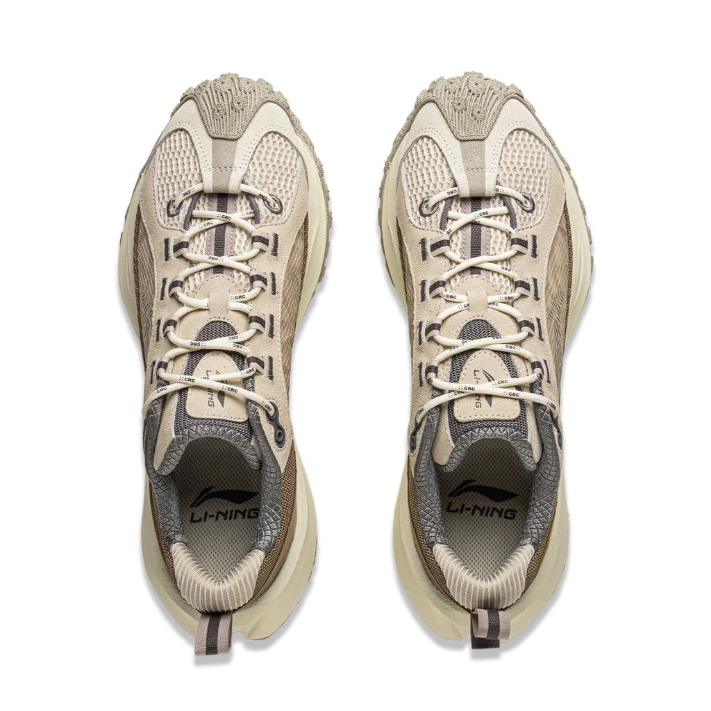 Li Ning Youxia Sports Versátil Antiderrapante Resistente ao Desgaste Cano Baixo Sapatos Casuais Unissex Casuais Cinza Marrom AZGV051-2
