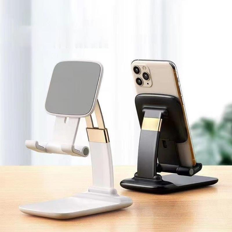 Portable Foldable Mobile Phone Holder Featuring Pullback Arm & Secure Grip Smartphone Tablet Stand for Office Desk