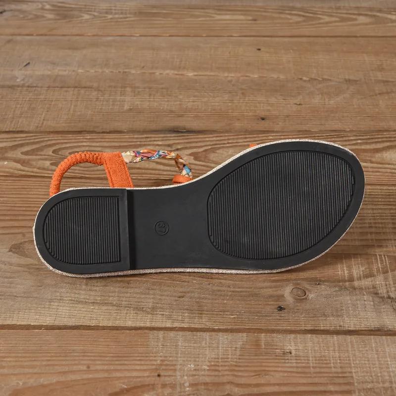 Fashion 2025 New Summer Women's Flat Sandals Fashion Set Wear Women's Sandals Trend Comfortable Non-slip Beach Shoes Sandalias Mujer