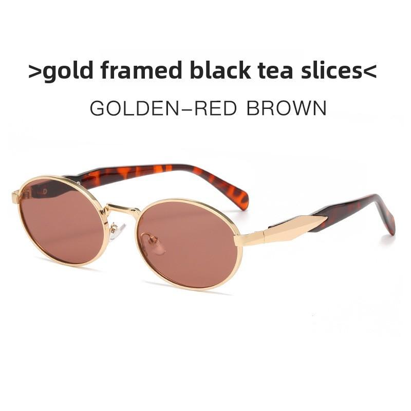 Fashion Oval Sun Glasses With Uv400 Protection For Stylish Outdoor Wear