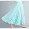 Literary Elastic Waist A-line Expansion Skirt Solid Color Ethnic Style Women Long Skirts