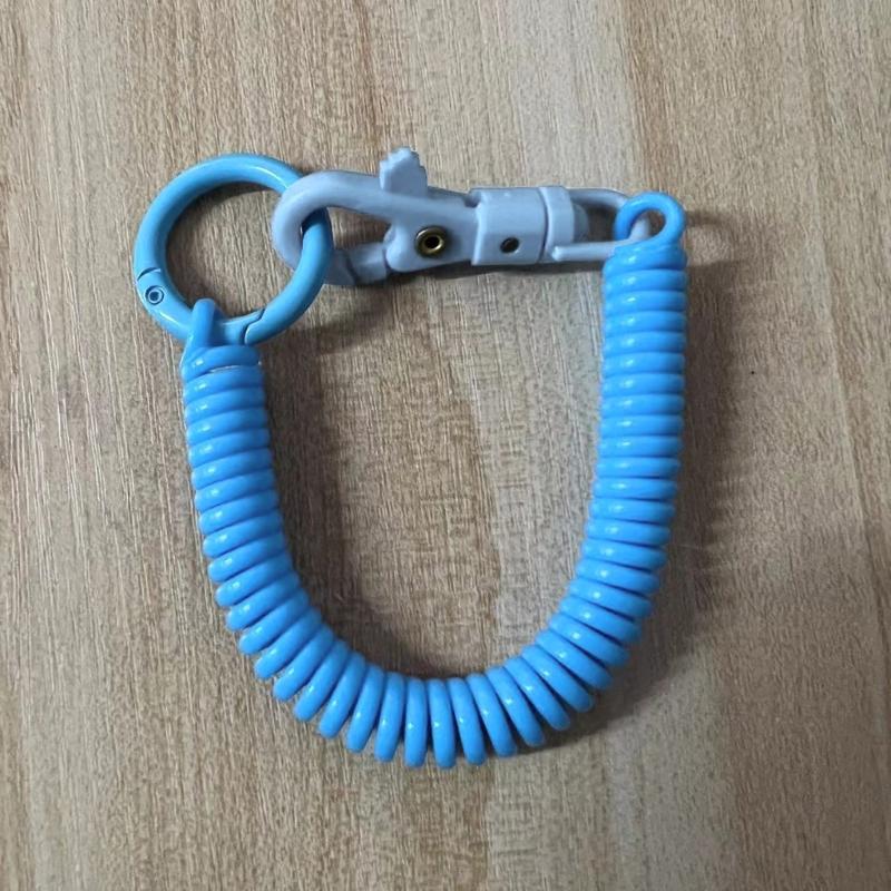 Dehnbarer Spiral-Schlüsselanhänger, Einziehbarer Schlüsselanhänger mit Spiralfeder Zinklegierung Schlüsselhalter Farben Schlüsselanhänger für Rucksack