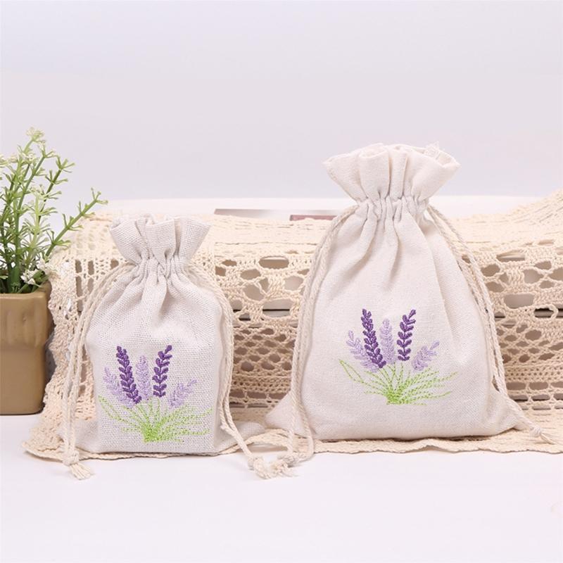 Multipurpose Cotton and Linen Sachet Lavenders Bags with Drawstring for Spices, Herbs, and Jewelry 10Pieces