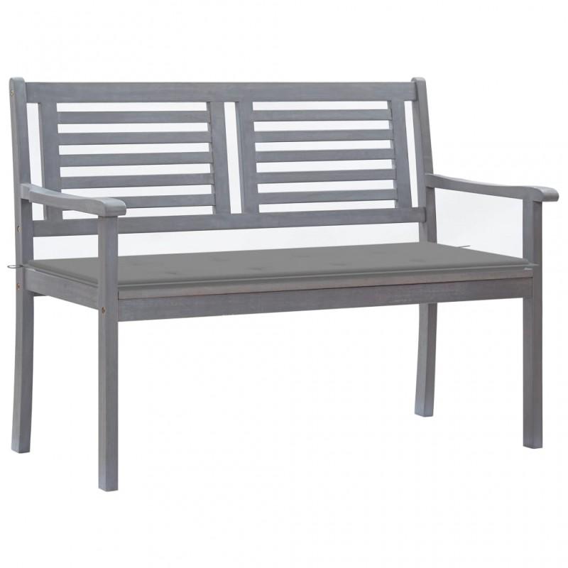 Day and Night - Day and Night 2-seater Garden Bench In Gray Eucalyptus Wood and 120 Cm Cushion