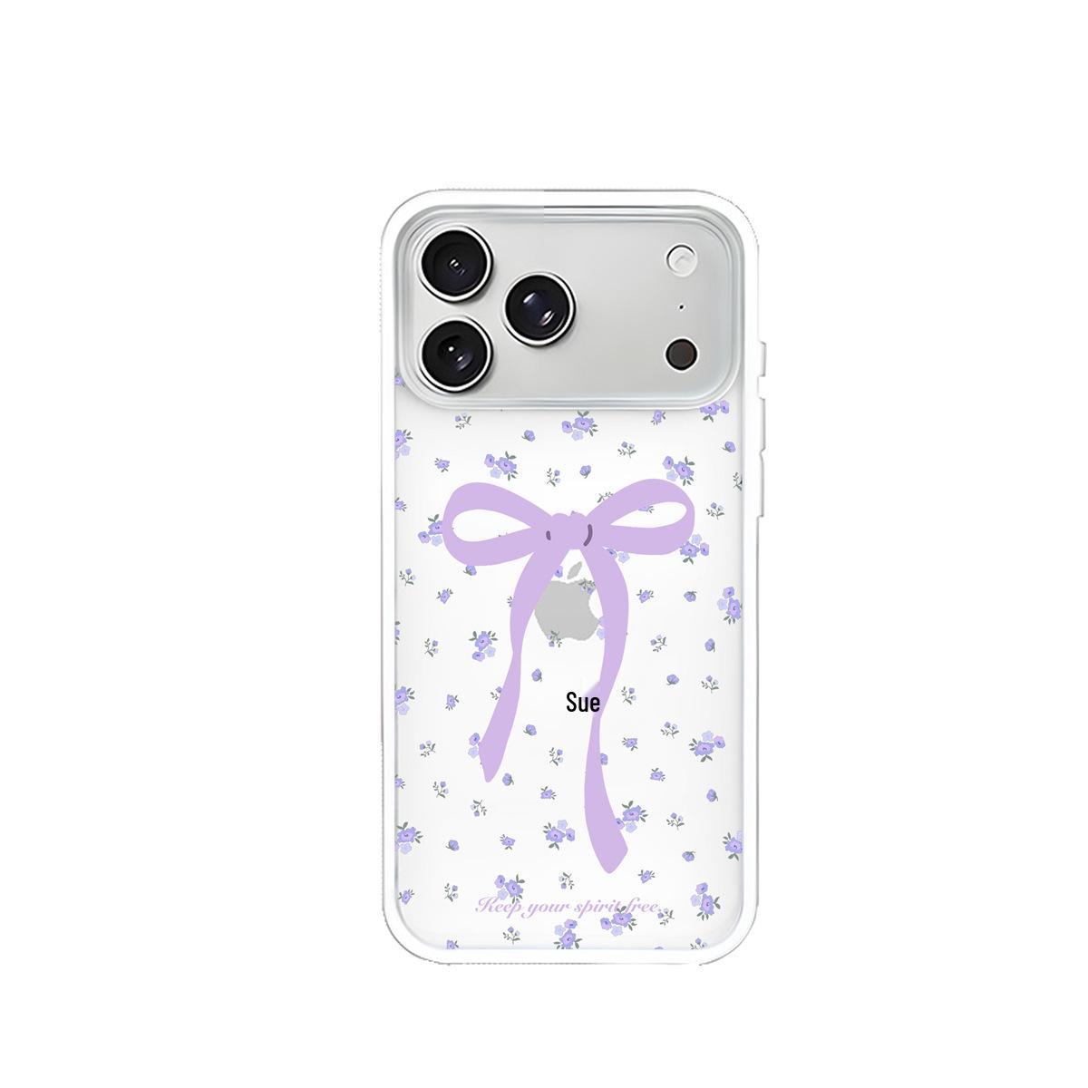 

Matte Feel Bow Anti-Fall Phone Case for iPhone 14/13 Pro Max iPhone 16 Pro Max