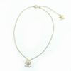 Excellent CHANEL Necklace COCO Mark Ribbon Rhinestone Champagne Gold Women B24K Used