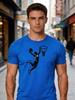 Unisex Crew Neck Tee Basketball Dunk Silhouette Front Print Short Sleeve Oversized Male Daily Casual Soft Breathable Basic Wear Top