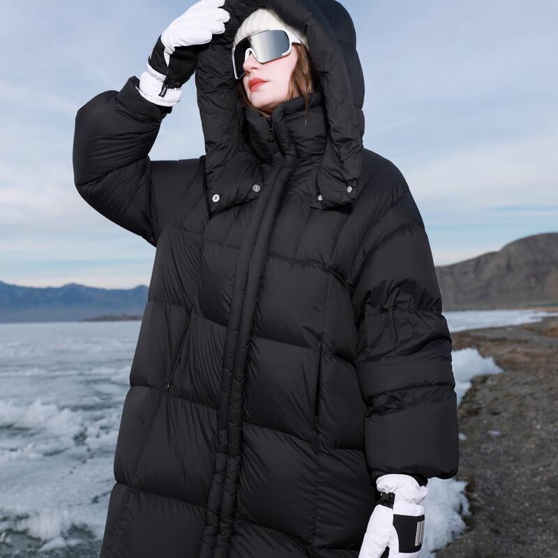 Women's Long 90% White Duck Down Puffer Jacket