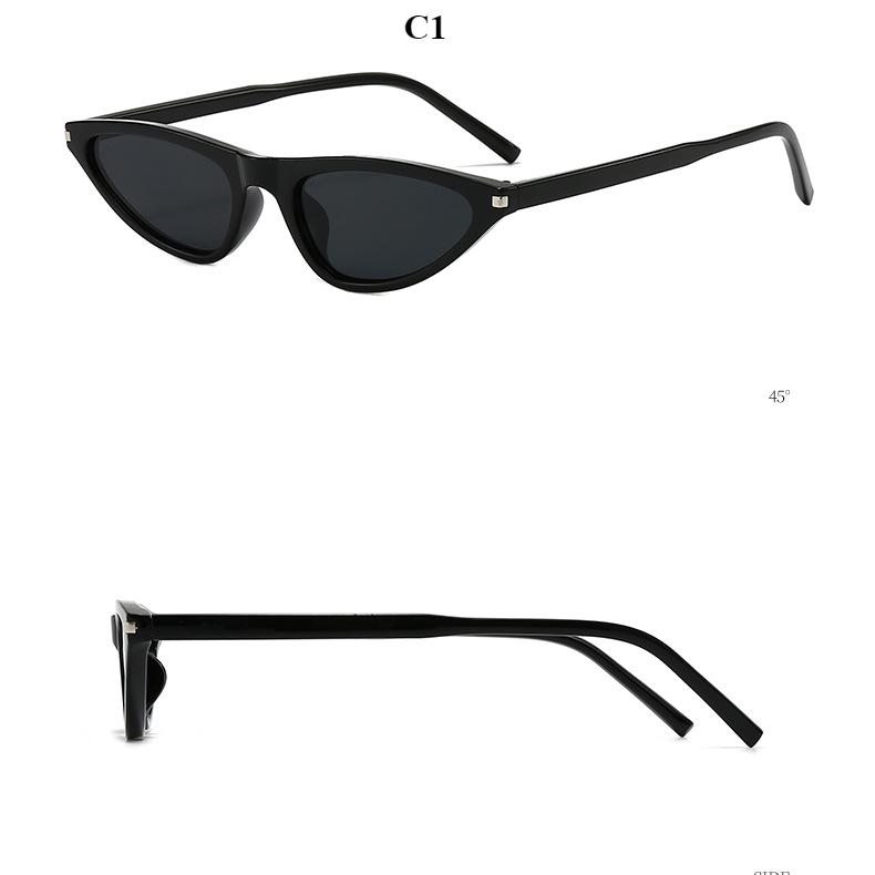 Ladies glasses, small frame triangle fashion sunglasses, metal hinges