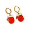 Festive Christmas Earrings: Snowflake, Tree & Santa Claus Stainless Steel Ear Cuffs with Drip Oil
