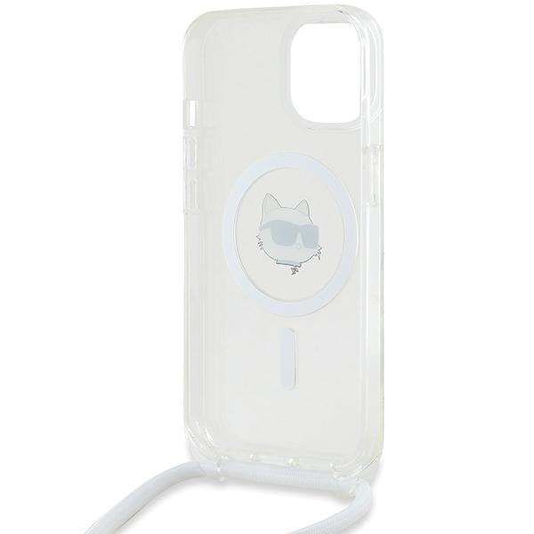 Karl Lagerfeld Klhmp15Shcchnt Iphone 15 / 14 / 13 6.1 Hardcase Transparent Iml Choupette Head & Cord Magsafe