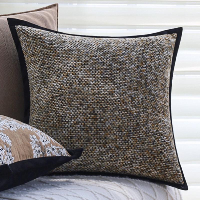 45X45CM Coffee Brown Throw Pillow Cover Simple Elegant Homestay Cushion Cover Decor Home Decorative Pillowcase