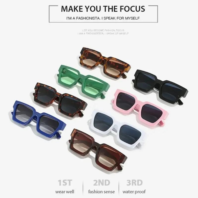 Fashionable Thick Frame Sunglasses Trendy Square Retro Ins Style Women Sun Glasses UV400 Protection
