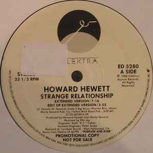 

12inch Record HOWARD HEWETT Strange Relationship ED5280 Elektra 1988 Canada Dance Electronica Used