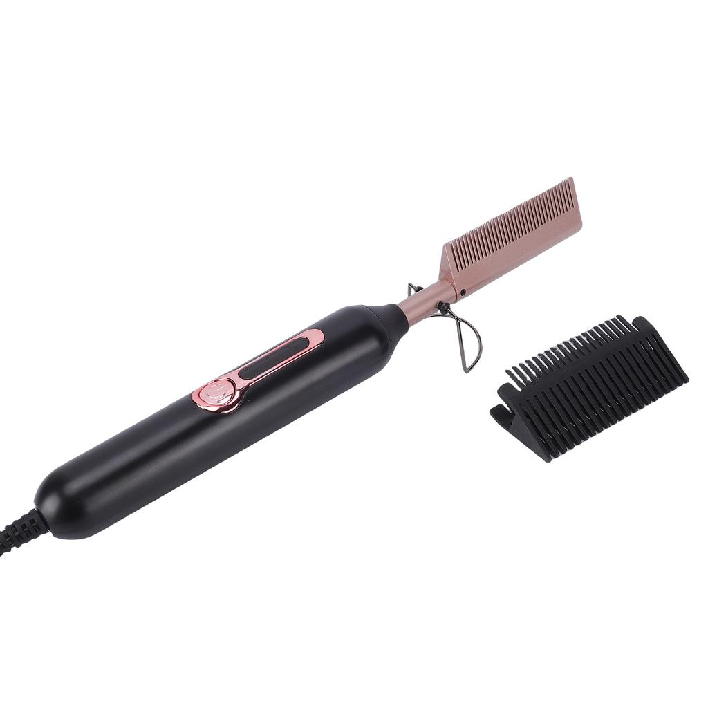 Electric Heating Comb 3 Adjustable Temperature 3D Staggered Teeth Hot Comb for Styling Curling Straightening