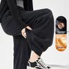 Women's Winter High-Waist Plush Lined Wide-Leg Pants