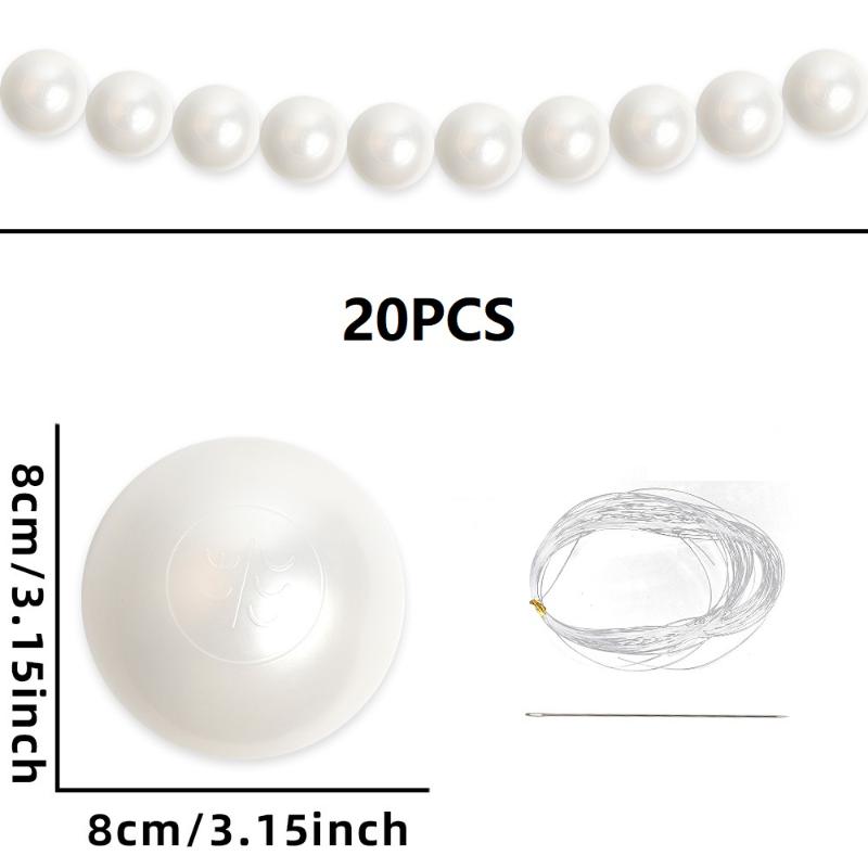 20Pcs Faux Pearl Garland For Wedding Backdrop Diy Elegant Beaded Wall Hanging With Crystal Ball Pendants Boho Wedding Arch Decor