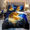 Starry Animals Bedding Set, Cat Duvet Cover Set With Pillowcases, Galaxy Comforter Case, Twin Size Bedding, Animal Cartoon Cat