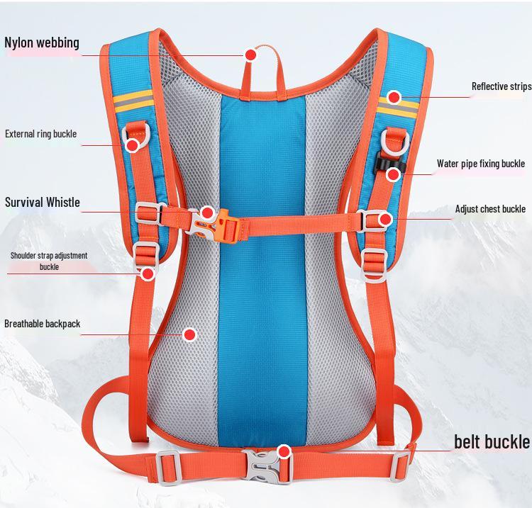 Outdoor Hydration Cycling Backpack - Splash-proof Nylon Double Shoulder Bag with Water Bladder