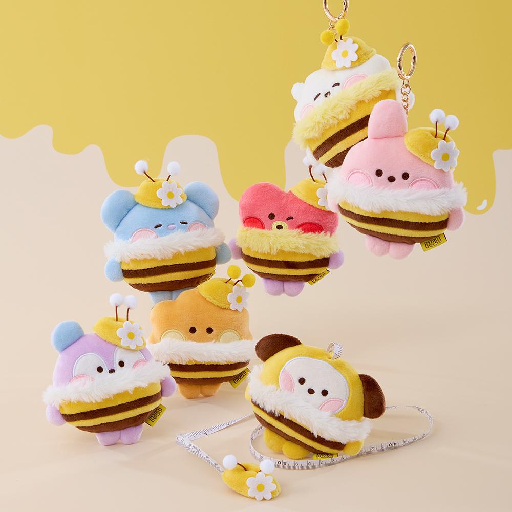 BT21 TATA MININI Honeybee Plush Tape Measure Keychain