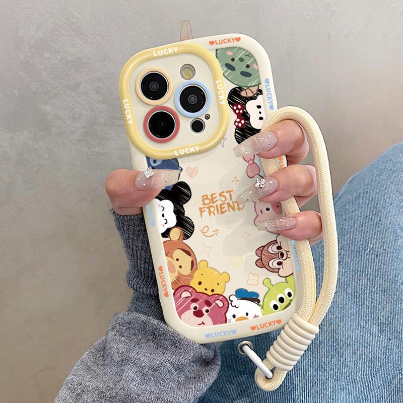 Cute Q Version Cartoon Avatar Suitable for Apple 15promax Mobile Phone Case IPhone 14 New 16 Lanyard 17 AIR