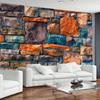 Colorful Stone Brick Tapestry,Square Pattern Natural Stone Wall Architecture Backdrop Wall Hanging Large Psychedelic Tapestries