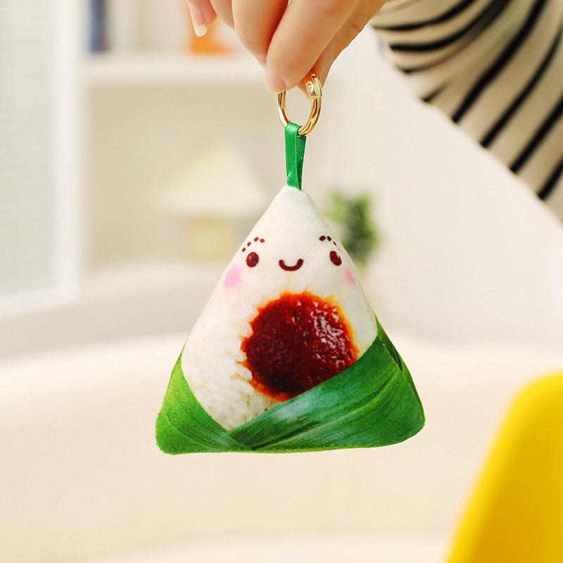 Creative Dragon Boat Festival Yolk Zongzi Pendant Plush Toy - Handbag Doll Gift