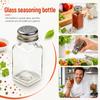 Glass Spice Shaker Bottle with Stainless Steel Screw-On Lid for Kitchen Seasoning Storage and Dispensing