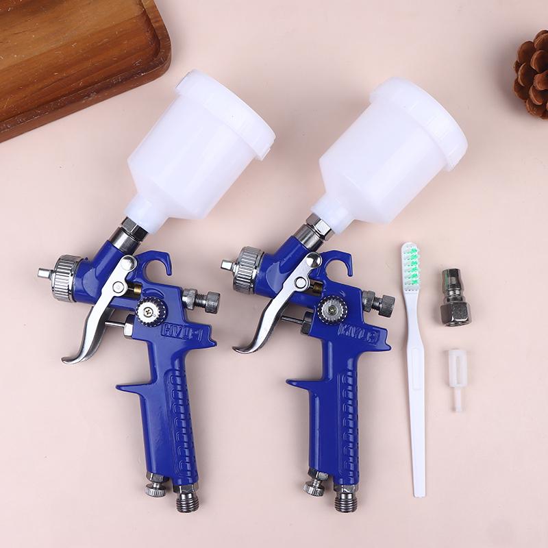Professionelle HVLP-Spritzpistolen 0,8/1,0 mm Düse Mini 125 ccm Becher Spritzpistole Schwerkraft Airbrush Pneumatische Pistole zum Lackieren von Autos Aerograph