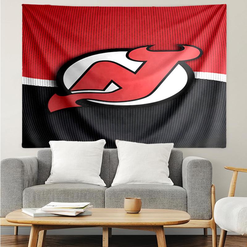 1PC Jersey Devils Logo Tapestry Accessories Playroom Tapestry, for Bedroom,Livingroom, dormitory Room Wall Decor Fan Birthday Gifts