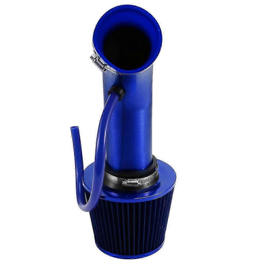 Filtro Aria Auto 76mm/3 Pollici con Sistema Tubo Aspirazione Kit Induzione Turbina Alluminio Universale Accessori Camion Nero