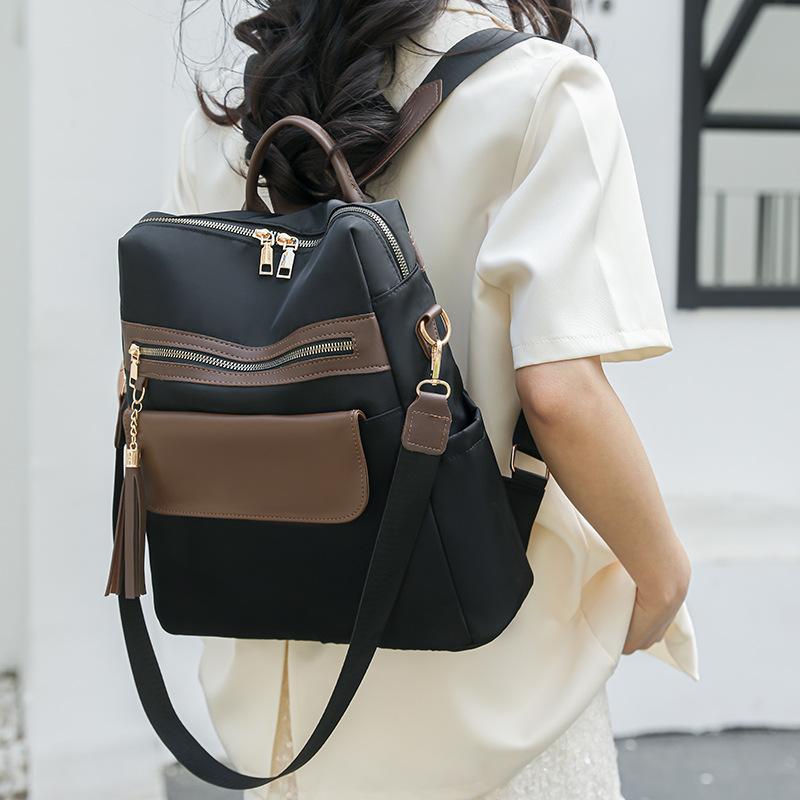 Women's backpack women's new retro contrasting soft leather outdoor travel bag casual women's backpack women