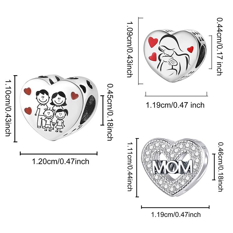 Copper Personalized Love Heart Series Diy Pendant Beads Fit Bracelet Necklace Making Gift Of High Quality Jewelry