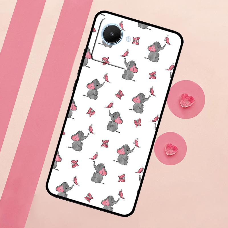 Cute Elephant For Realme 10 11 12 13 14 Pro Plus C55 C71 C75 C67 C63 C61 C53 C35 C65 GT6 GT7 15 Pro Case