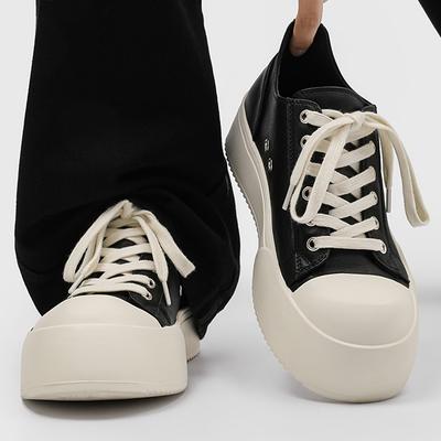 Casual Men's 2025 Summer Thick Soled Height Increasing Casual Board Shoes Black Couple Trendy Shoes