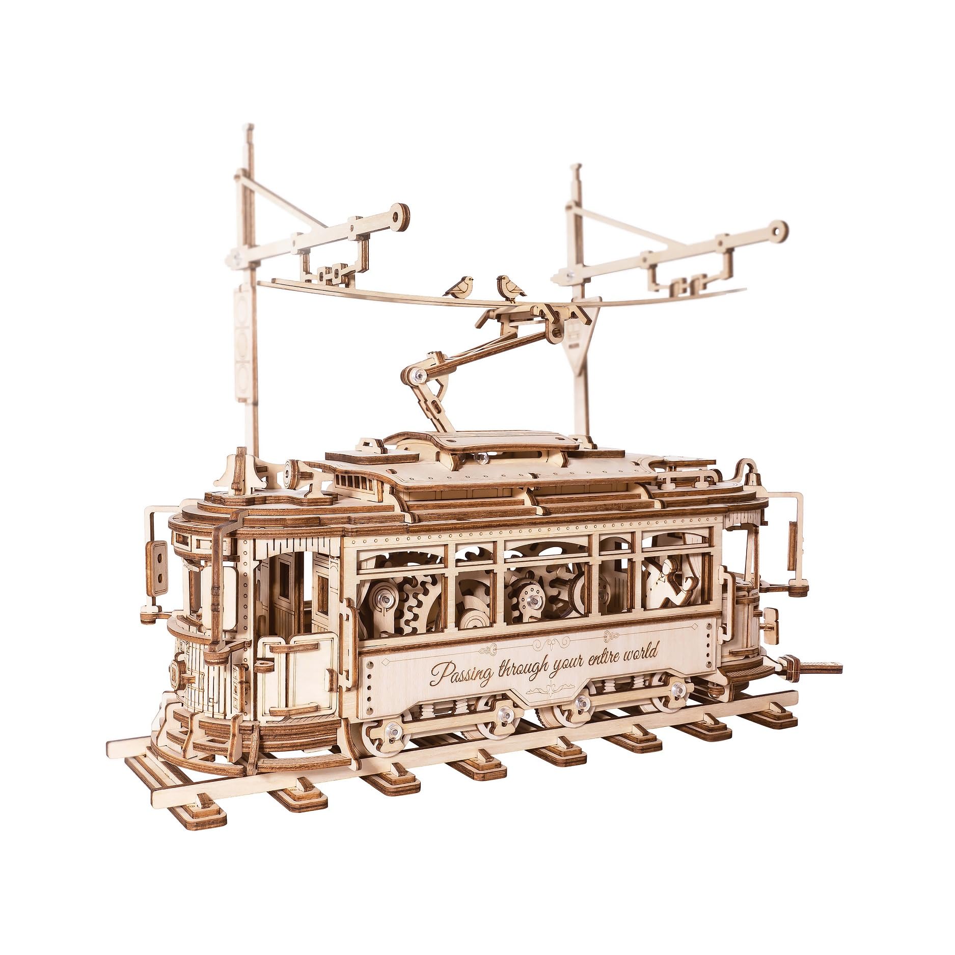 Moving 3D Wooden Puzzle Series City with Japanese Instructions Tsukurundesu® (Classic Tram)