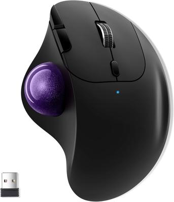 Ewin Trackball Bluetooth Simultaneous Connection for 3 New Wireless High Instant 7 Compatible with and Android Mouse, & 2.4GHz Compatible, Devices,