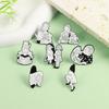 Cat Reading and Playing Brooch: Fashionable and Reflective Cartoon Badge