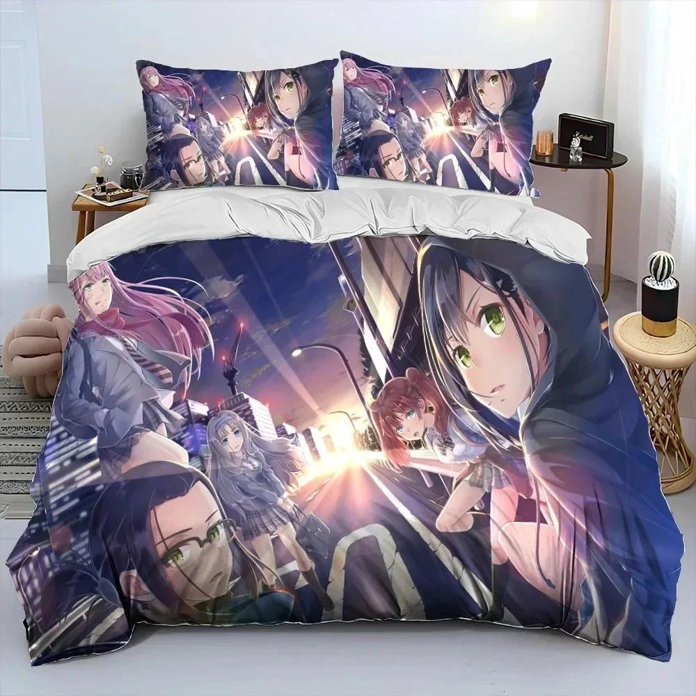 Zero Two DARLING In The FRANXX Cartoon Comforter Bedding Set,Duvet Cover Bed Set Quilt Cover Pillowcase,Queen Size Bedding Set
