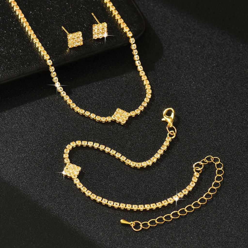 High-end Niche Versatile Necklace Earrings Jewelry Set New Exquisite and Simple